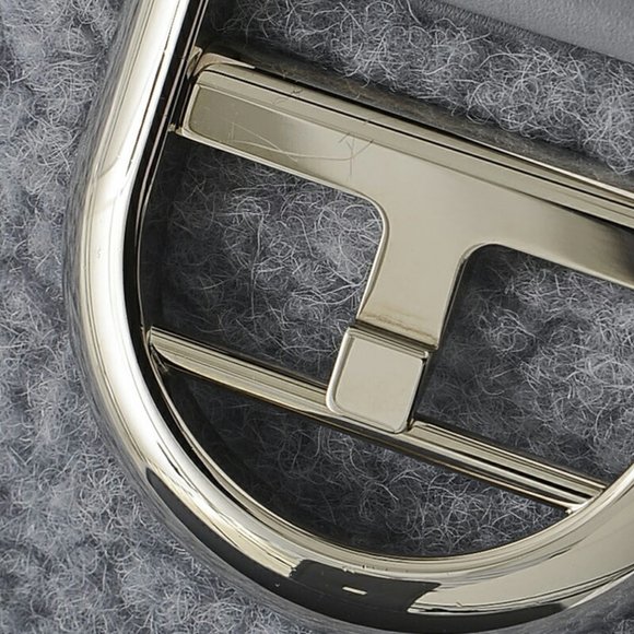 Delvaux Brillon Mini Shearling Handbag Ice Gray *Shoulder missing - Picture 4 of 9